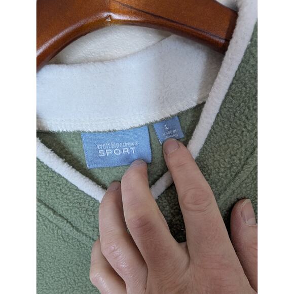 Croft & Barrow Fleece Top Winter Snowman Green Women Large V-Neck Embroidered - Picture 3 of 9